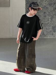 DAZY Tween Boys' Casual Graphic Print Round Neck Short Sleeve T-Shirt