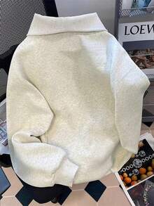 SHEIN Áo sweatshirt nữ in hình trái tim thêu, kiểu dáng thường ngày, thời trang và thanh lịch, phù hợp cho các hoạt động ngoài trời, hẹn hò, kỳ nghỉ, mùa thu/đông. - Xám - Xem 2