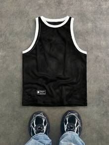 SWAVVY 男士白色网眼背心，适合春夏日常穿着 - 黑與白 - 查看 1