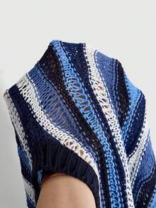 ROMWE MEN Street Life Áo dệt kim tay ngắn cổ tròn khoét rãnh lượn sóng kiểu dáng thường ngày - Nhiều màu - Xem 5