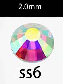 1440颗圆形平底玻璃水钻，DIY服装配饰 - 白色 - 查看 8