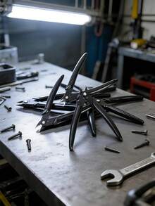 1 件装侧切钳塑料模型平口钳珠宝制作工具美甲卸甲电子维修 DIY 手工艺品万圣节节日礼物派对用品 - 黑色 - 查看 9