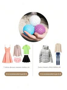 1/3/5PCS Reusable Laundry Balls Washing Machine Dryer Natural Fabric Softener Chemical Free Lint Hair Remover Anti Static Wrinkle Reducer Anti Anti Rolling Durable Wool Dryer Balls Alternative For Home Laundromat All Fabrics Assorted Colors Laundry Essentials Must Have - Multicolor - View 8