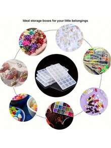 Multi-Layer Transparent Organizer Box, Compartments For Jewelry Beads Craft Supplies, With Secure Lid - Multicolor - View 6