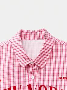 EASEVO Plus Size Men's Printed Casual Shirt, Suitable For Summer - Red - View 5