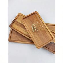1 pieza Bandeja de madera de acacia, ovalada larga, bandeja de madera, bandeja de exhibición de belleza, bandeja de perfume, bandeja de baño, bandeja de cubiertos de madera, bandeja de pasteles, bandeja de cocina, soporte de exhibición de cumpleaños, bandeja de jardín, bandeja de magdalenas, adecuada para cumpleaños, Pascua, los talla grande vendidos recientemente, decoraciones de mesa, adecuada para postres, pasteles, pan, perfumes, joyas, artículos de baño, cosméticos, para vacaciones en la playa, colección de baño, colección de dormitorio, gran capacidad - Múltiples especificaciones - Ver 8