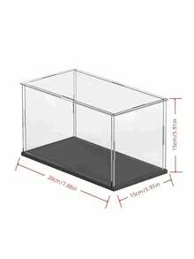 1 件装透明亚克力展示盒防尘保护盒,适用于花卉、摆件、收藏品、家居装饰展示架收纳整理 - 黑色 - 查看 13