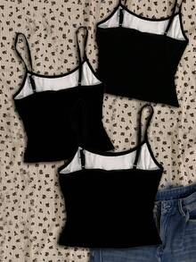 Attitoon 3件套女士时尚街头印花修身吊带背心，适合夏季穿着 - 彩色 - 查看 2