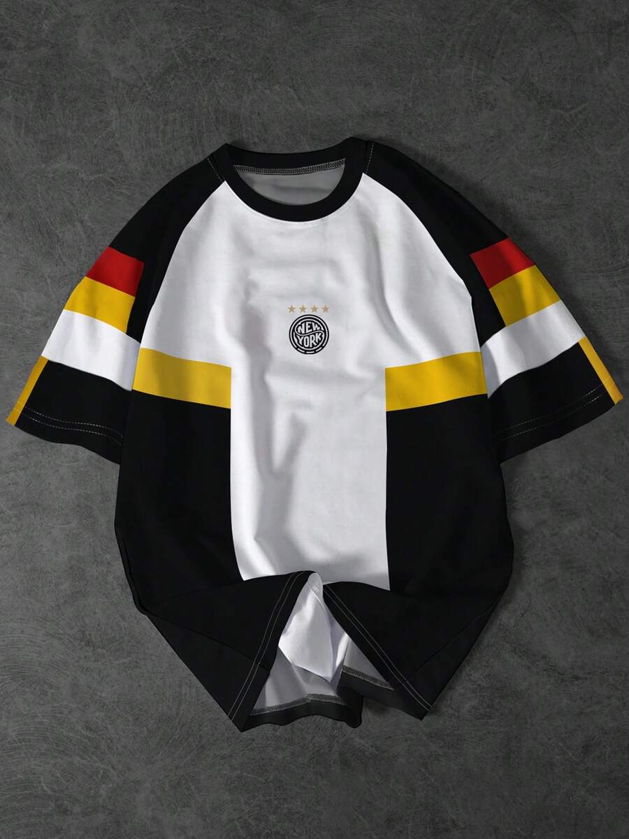 Manfinity EMRG Áo thun thể thao nam tay ngắn màu tương phản raglan - Nhiều màu - Xem 1