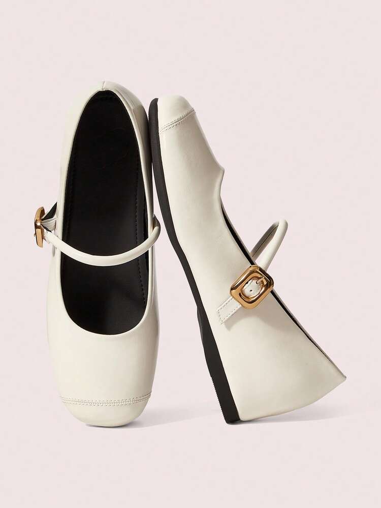 CUCCOO DOLLMOD Women's Buckle Design Casual Fashionable Flat Shoes Valentine's Day