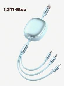 Teckwe 3 In 1 Retractable Multiple Charger Cable, Fast Charging Cable For Multiple Devices, USB C Charger With Lightning/Micro/Type C - Multicolor - View 13