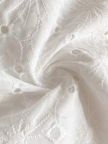 PrepCrw 1件装少女优雅刺绣泡泡袖方领衬衫，适合外出、聚会、节日、春季、夏季、情人节、婚礼等场合。 - 白色 - 查看 7