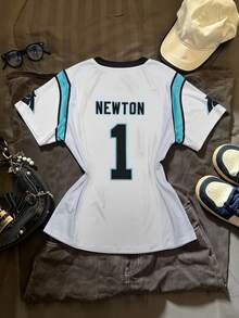 Glimmora Áo thun ngắn tay nữ kiểu dáng thường ngày, in số, họa tiết phối màu, thích hợp cho mùa hè. - trắng - Xem 2