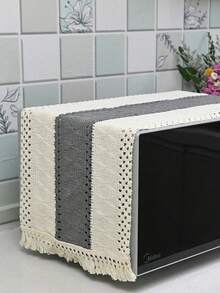 一套家用日常乡村风格微波炉防尘罩布，日常客厅餐桌和茶几装饰布，桌面保护罩，适用于家庭餐桌和节日装饰，也可用于微波炉、餐盘垫、床头柜罩、派对罩、桌布等。 - 彩色 - 查看 39