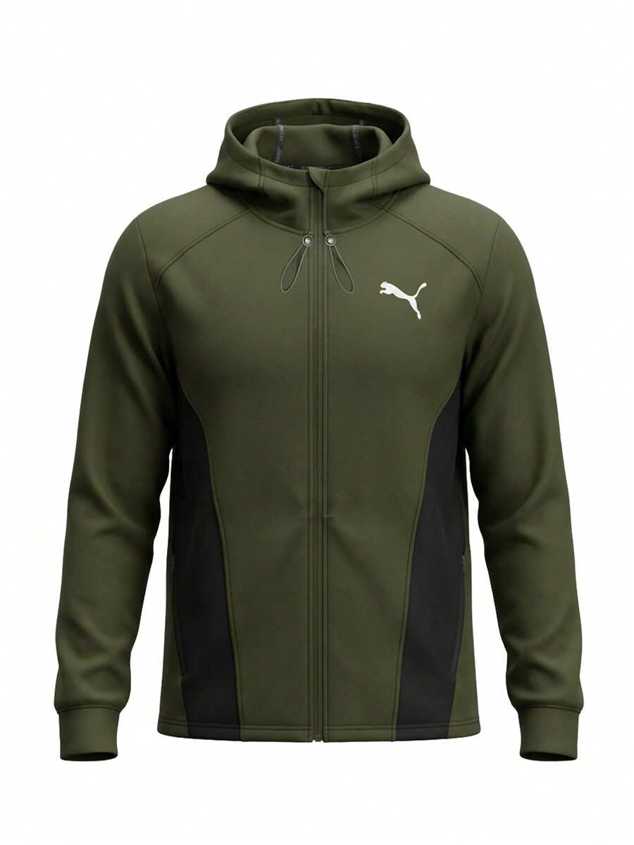 Puma Cloudspun Men's Full Zip Jacket Green - Green Black - View 1
