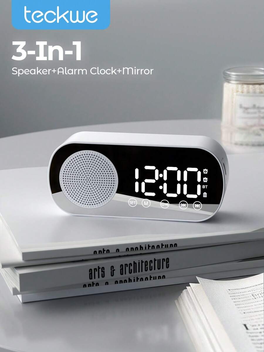Teckwe Wireless Alarm Clock Speaker, Multifunctional High Volume Subwoofer Clock, Sound Machine Alarm Clock For Bedrooms &Office - one-size - View 1
