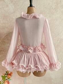 Soleia Casual Vacation Western Beach Wedding Guest Attire, Graduation Brunch, St. Patrick's Day, Spring Break, Easter, Music Festival Elegant Bohemian Tropical Ruffle Tie Front Cardigan And Pink Mini Skirt 2 Pieces Set For Women - Pink - View 2