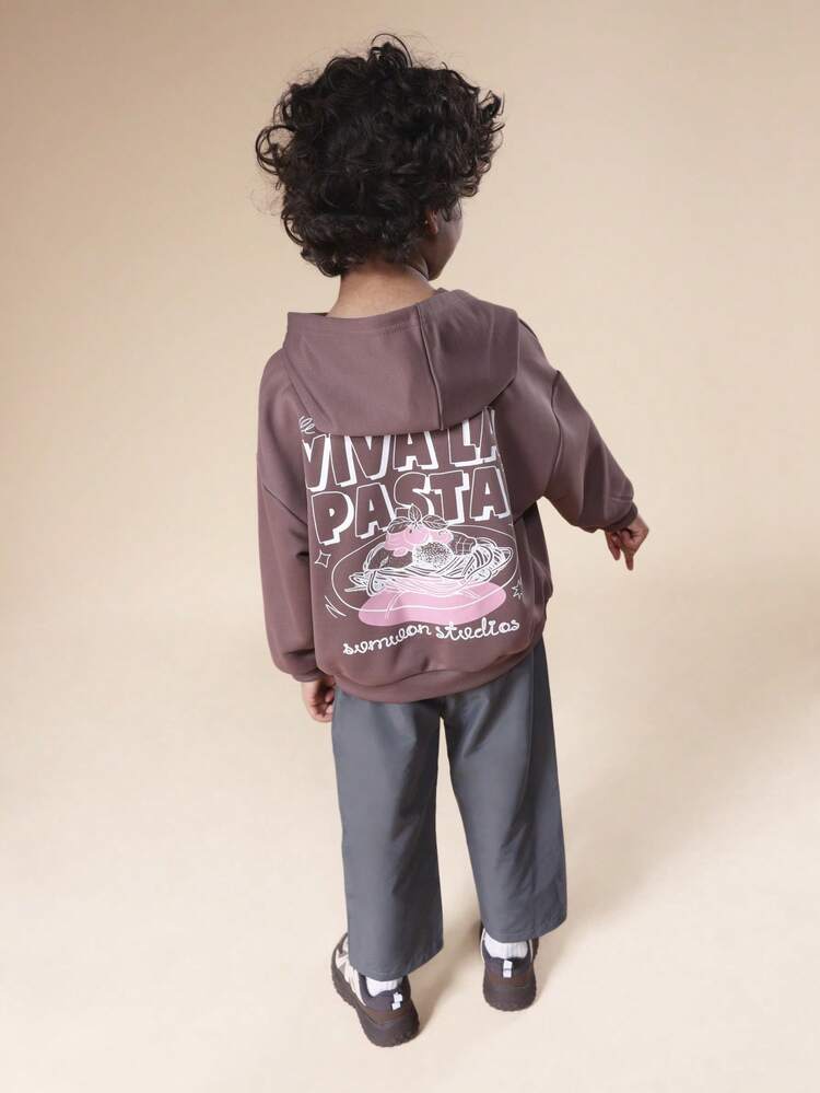 Hoodie And Jogger Set With Pasta Print