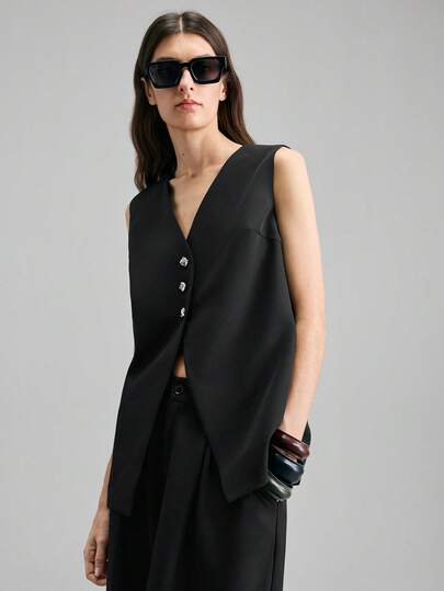 Ontre 2026 Nouveau gilet en tissu tressé pour femmes, printemps/été. Coupe ample, style croisé. Convient pour la Saint-Valentin, la saison des mariages, la Fête de l'Indépendance, le style urbain chic, la mode minimaliste pour le travail