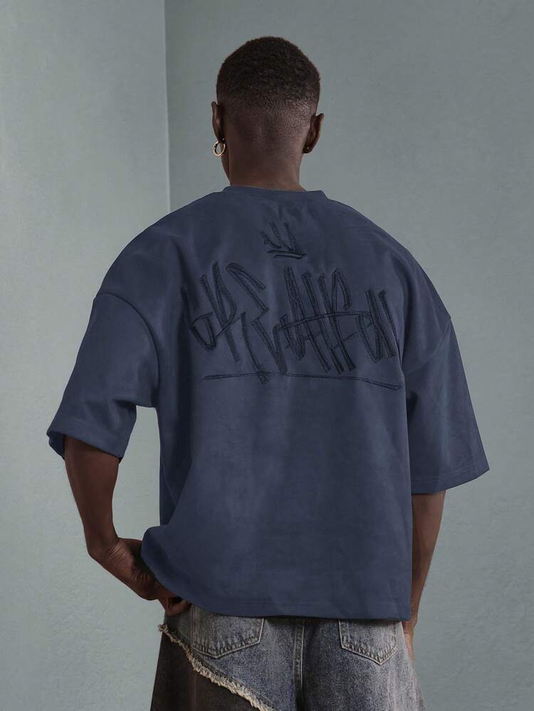 Crop Tee With Graffiti Back Print