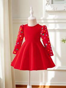 Glamorique Kids Baby Girl Dress,Red,New Year Party,Birthday Photo Clothing,Birthday Party,Bubble Skirt - Red - View 1