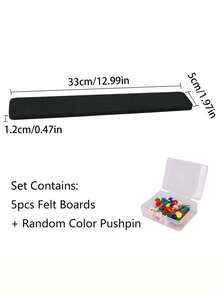 5条/包 带图钉的公告板条，自粘式公告板条，适用于墙面毛毡软木板，可粘贴便签，返校季必备 - 米色 - 查看 4