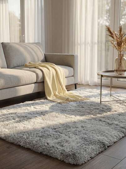 1 件创意扎染柔软舒适长绒地毯，现代简约北欧风格客厅和卧室装饰，温暖舒适的奶油色毛绒家居装饰，秋冬季节礼物，蓬松的圣诞节/万圣节/情人节装饰地毯，易于护理的客厅、沙发、床边地毯