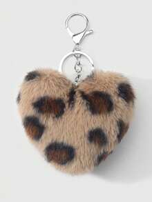 ROMWE J-Fashion 1 Y2k 复古甜美酷炫个性化时尚可爱高品质多色毛绒仿真渐变横向豹纹狐狸毛绒动物迷你尾巴 DIY 钥匙扣配件包包挂件，颜色随机，适合女孩和女士日常佩戴，节日礼物