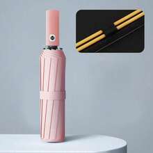 مظلة قابلة للطي كاملة التلقائية 24 ضلع مقاومة للرياح، مظلة مزدوجة للشمس والمطر، مظلة سفر متعددة الوظائف مقواة بألوان متعددة - متعدد الألوان - مشاهدة 16