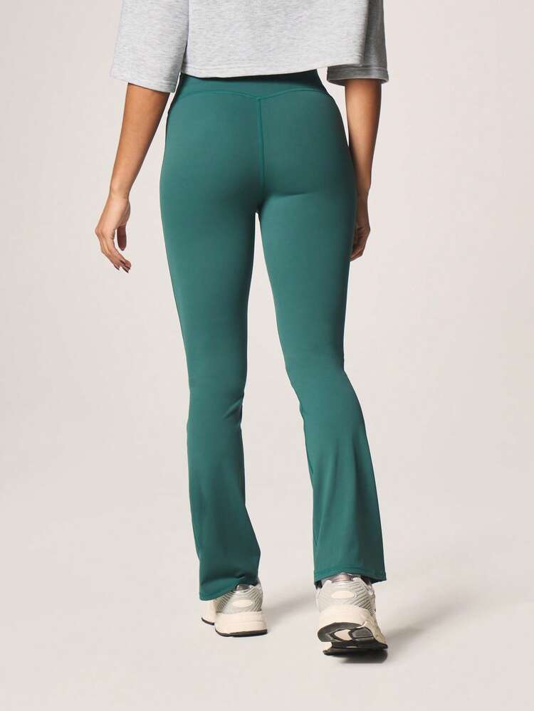MISSGUIDED High Waisted Flare Leg Yoga Pants With V Shape Waistband For Women Active Stretchy Boot Cut Fitness Leggings