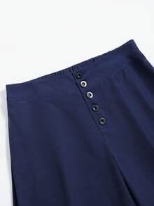 GlowEve CURVE Quần ống loe cài cúc dành cho nữ cỡ lớn, màu xanh navy, tôn dáng, phù hợp cho đi làm, văn phòng, lễ tốt nghiệp, các ngày lễ, Ngày Valentine, lễ hội âm nhạc, Ngày của Mẹ, Halloween, Lễ Tạ ơn, Lễ Phục sinh, Ngày Quốc khánh, khiêu vũ, hẹn hò, tiệc tùng, đám cưới, các hoạt động ngoài trời. - Màu xanh hải quân - Xem 5