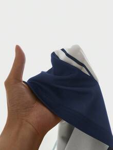 AXEPEAK Áo polo thể thao thời trang tay ngắn cài nửa cổ - Xanh và trắng - Xem 7