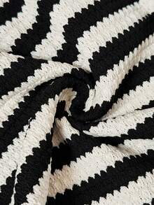 SHEIN Maternity Clothes Maternity Jumpsuit Summer Pregnant Clothes Black And White Striped Maternity Jumpsuit, High Elasticity, Romantic For Dates, Beach, Soft And Comfortable, Perfect For Leisure And Vacation - Apricot - View 6