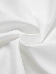 SHEIN Camiseta de manga corta con cuello redondo, parches de lazo y lentejuelas en bloques de color para mujer - Blanco - Ver 5