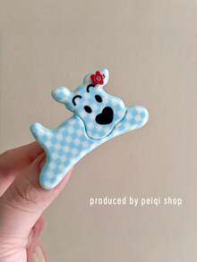 Joivida Clips para el cabello con diseño de perro de dibujos animados, sin daños, clips para flequillo, horquillas de acetato lindas y creativas, accesorios para el cabello - Multicolor - Ver 11