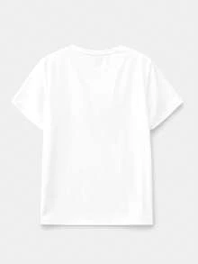 Manfinity BRENVOR Men's Casual Solid Color Round Neck Short Sleeve T-Shirt, Summer - White - View 6
