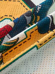 TOM & JERRY X SHEIN Tween Boy Casual Daily Commute Fashion Street Cute Cartoon Letter Graphic Contrast V-Neck Short Sleeve T-Shirt, Summer - Green - View 6