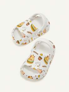 Cozy Pixies 1 Pair Breathable Open Toe Cute Cartoon Capi Bara Slip-On Sandals, Summer Outdoor Beach Non-Slip Flat Baby Slippers - White - View 2