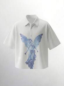 Manfinity BRENVOR Men's Positioning Print Short Sleeve Shirt, Spring/Summer - White - View 6