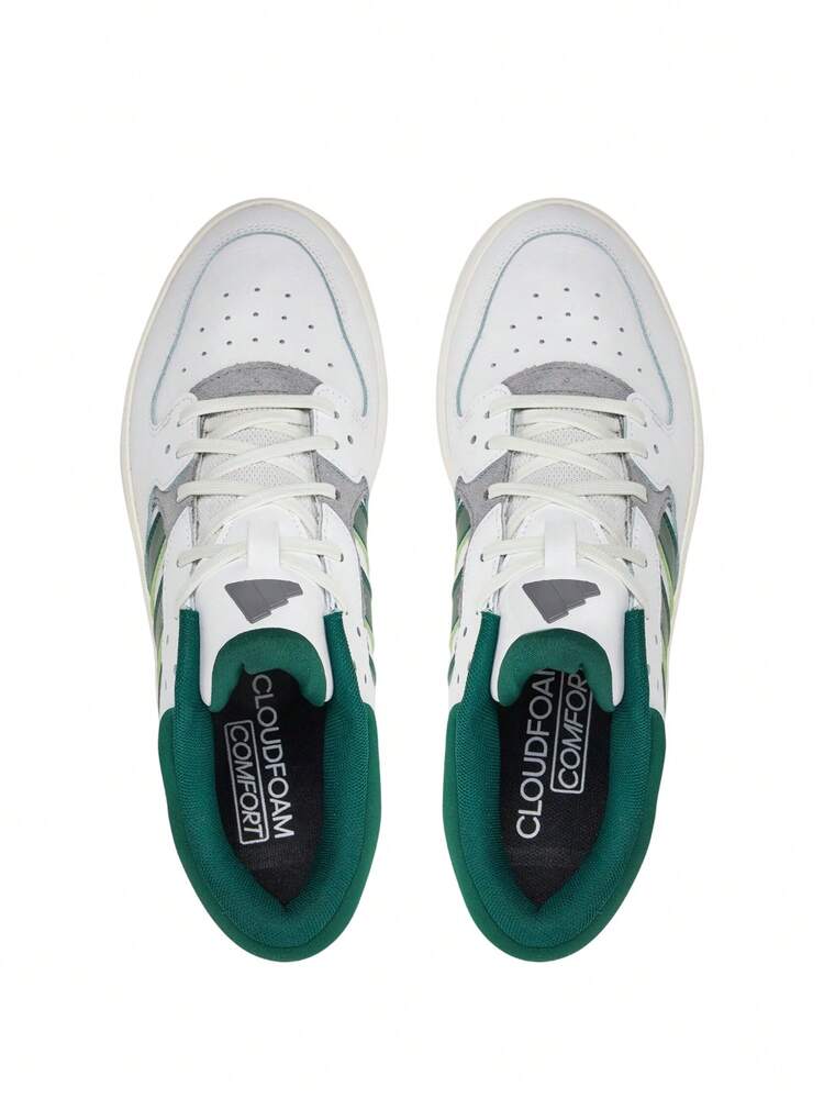 Adidas Court 24 Men's Shoes Cloud White / Collegiate Green / Beige ID1251 - Black and White - View 3