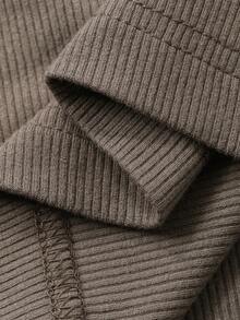 DAZY 男士休闲修身圆领棕色T恤，夏季百搭 - 棕色 - 查看 3