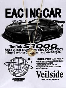 Resyla 女士休闲标语和赛车印花圆领短袖T恤 - 彩色 - 查看 5