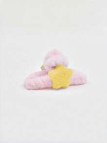 Joivida Pinza de pelo con diseño de estrella de cinco puntas de gran tamaño de felpa, accesorio de pelo con diseño de aleta de tiburón y corazón para mujer, ideal para el otoño y el invierno, pinza de pelo linda para el recogido - Multicolor - Ver 13