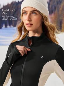 OutZeal 女士保暖内衬收腹拉链口袋腰带户外连体衣冬季滑雪徒步 - 黑與白 - 查看 2