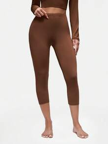 SHAPORA Women's Solid Color Slim Fit Pajama Pants - Brown - View 3