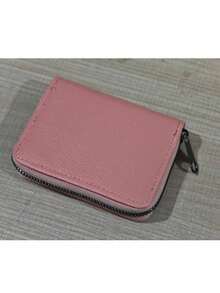 1 Piece Of Artificial Leather Card Holder Wallet, Neutral Zipper Card Sleeve, 22 Card Capacity, Used For Bank, Credit Card, Debit Card, Business And ID Card Storage,Back To School,School Supplies