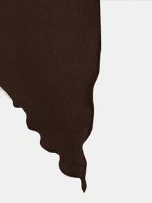 SHEIN Girlism Tween Girls' Fitted Casual Minimalist Comfortable Sleeveless Asymmetrical Hem Tank Top - Brown - View 3