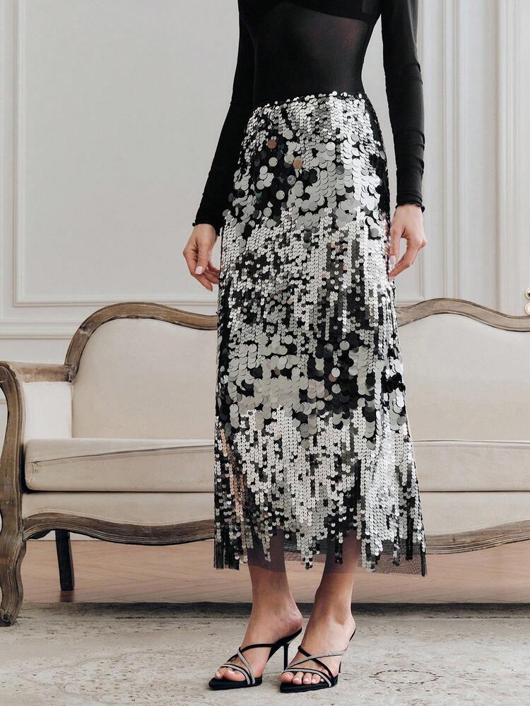 Women's New Sequin & Beaded Elegant Ball Gown Skirt