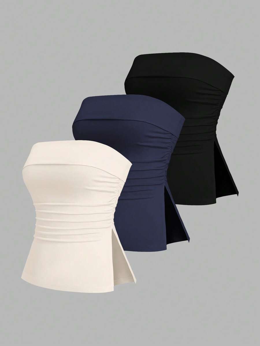 Sweetra Women's Casual Versatile Tube Top - Multicolor - View 1