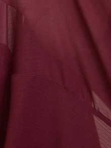 Revavyn Fashionable Design Sense High-End A-Line Chiffon Lantern Sleeve Long Sleeve Dress - Burgundy - View 7